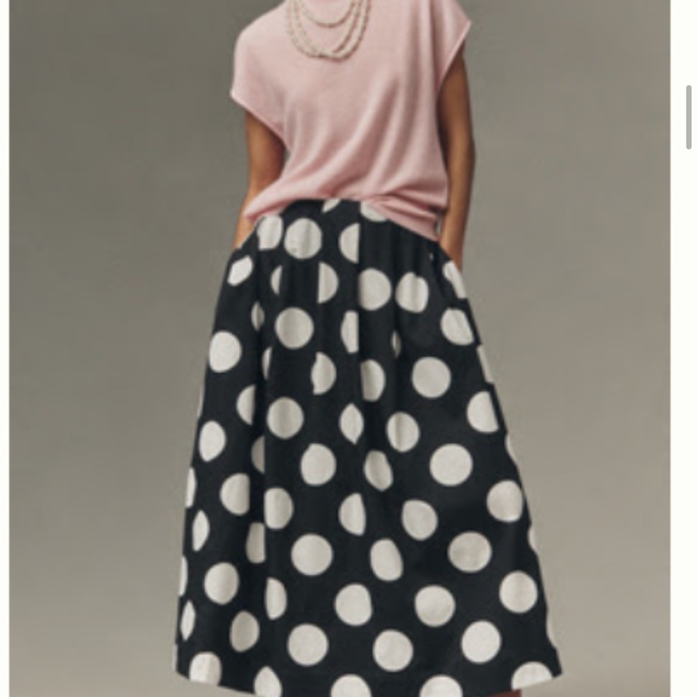 MAEVE COTTON POPLIN PLEATED MIDI SKIRT NWT sold out online size M - Picture 1 of 5